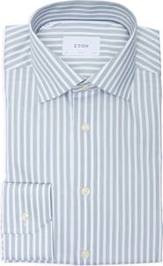 Eton Slim Fit Striped Twill Dress Shirt