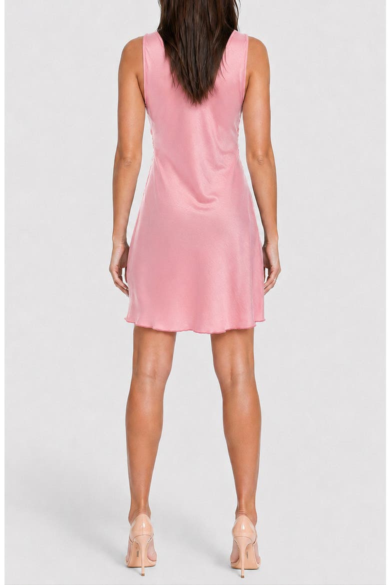 Crushed Satin Sleeveless Minidress, Alternate, color, ROSE