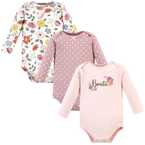 Hudson Baby Little Soft Cotton Long-sleeve One-piece 3pk