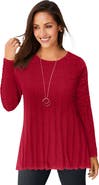 Jessica London Chevron Fit & Flare Sweater