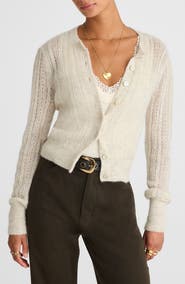 Madewell Pointelle Stitch Alpaca Blend Cardigan