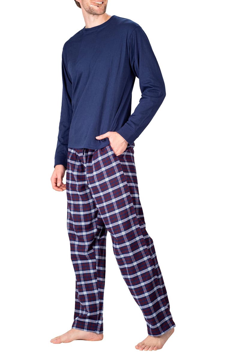 SLEEPHERO Flannel Pajamas, Main, color, Blue And Red