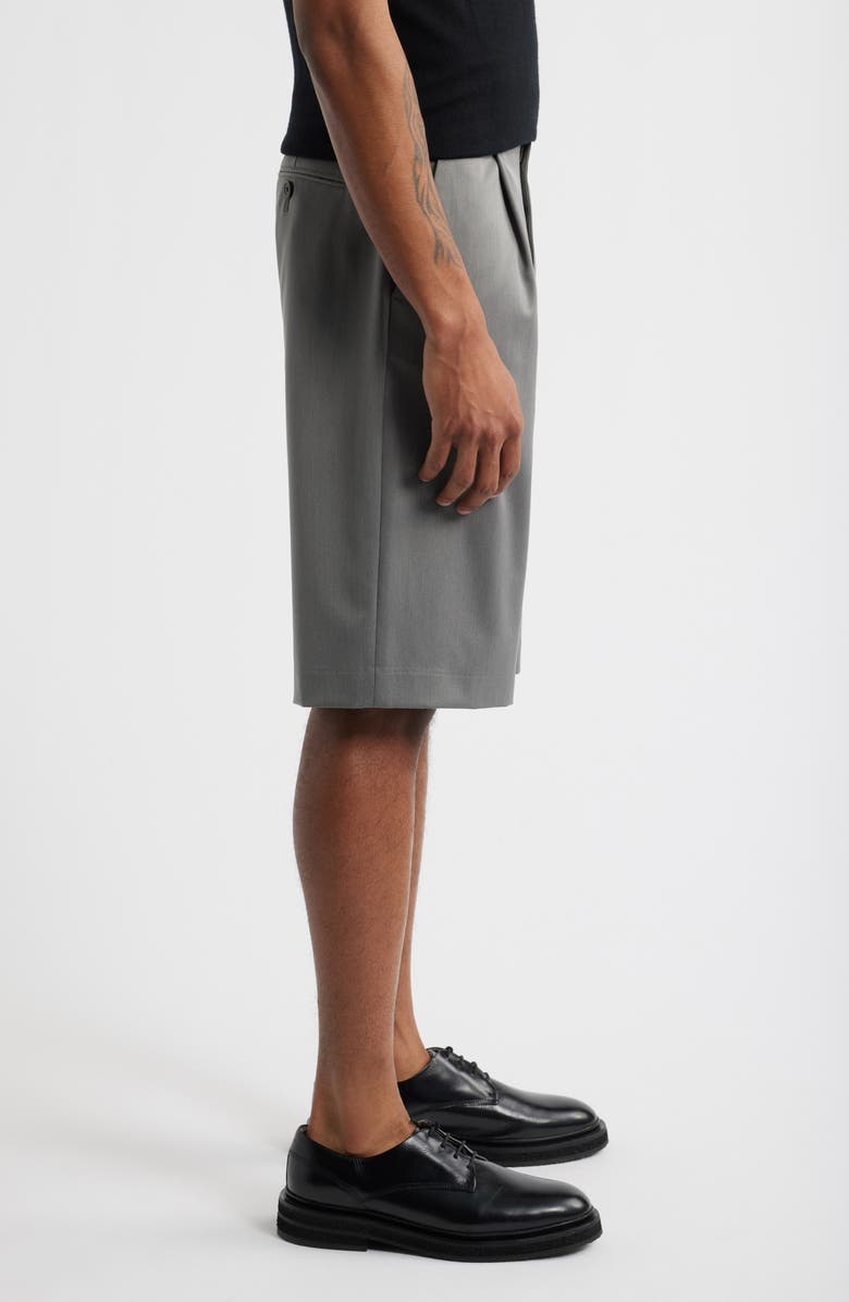 Open Edit Pleated Bermuda Shorts, Alternate, color, Black Gray