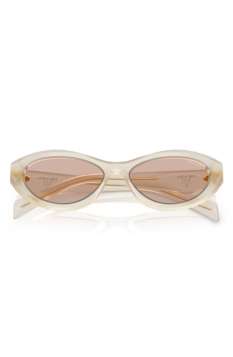 Prada 55mm Irregular Sunglasses, Alternate, color, Brown White