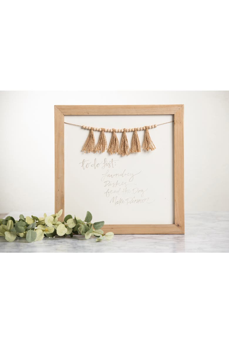 Write-On Wall Decor Rustic Framed Wall Decor with Tassel Banner, Alternate, color, Brown