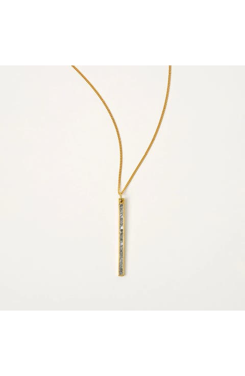 Sliced Raw Diamond Bar Necklace by Shana Gulati