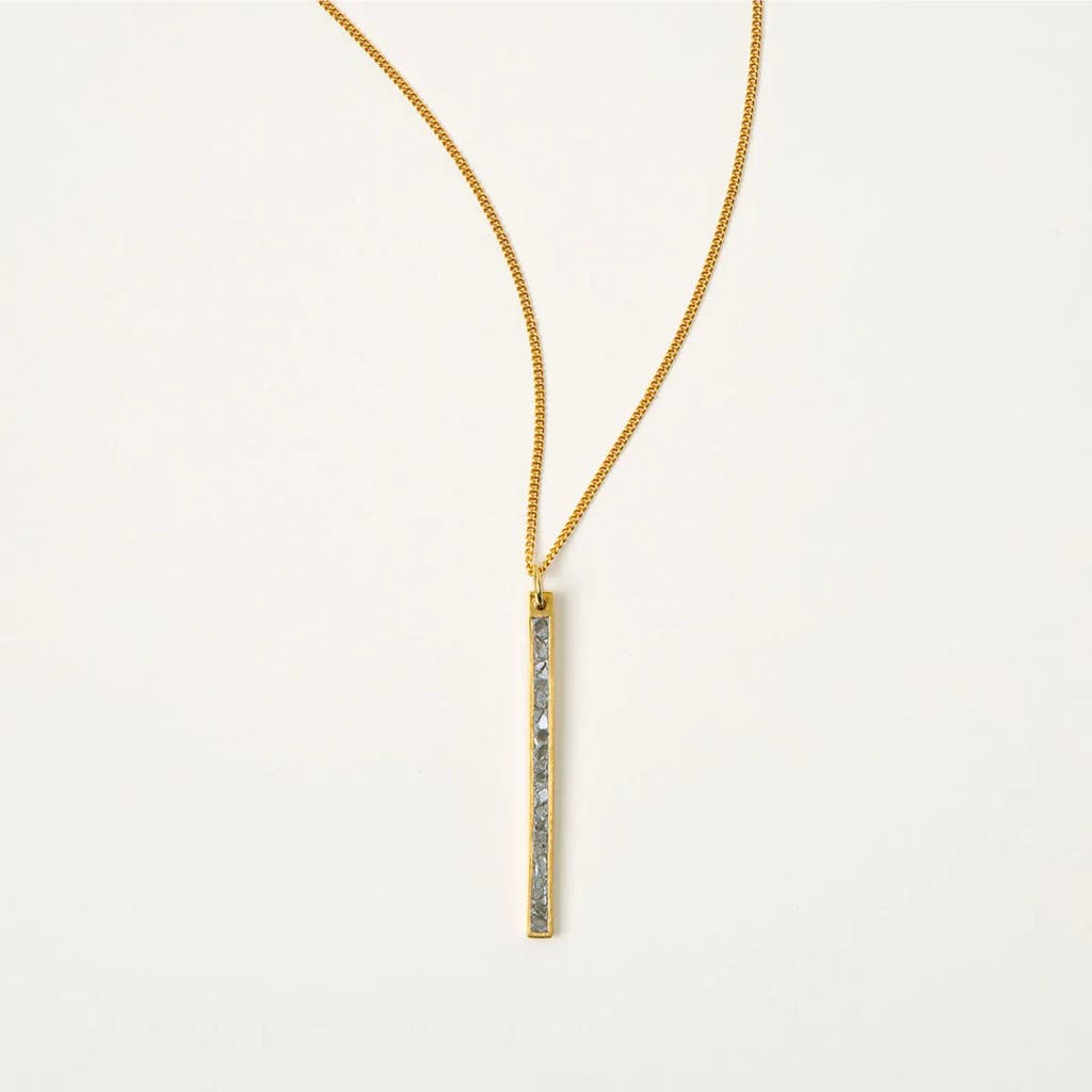 Sliced Raw Diamond Bar Necklace by Shana Gulati in Gold  product