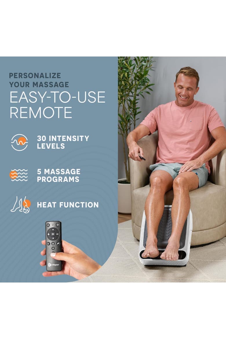 VibraCare Foot Massager for Neuropathy Relaxing Calf and Foot with Heat Option, Alternate, color, White
