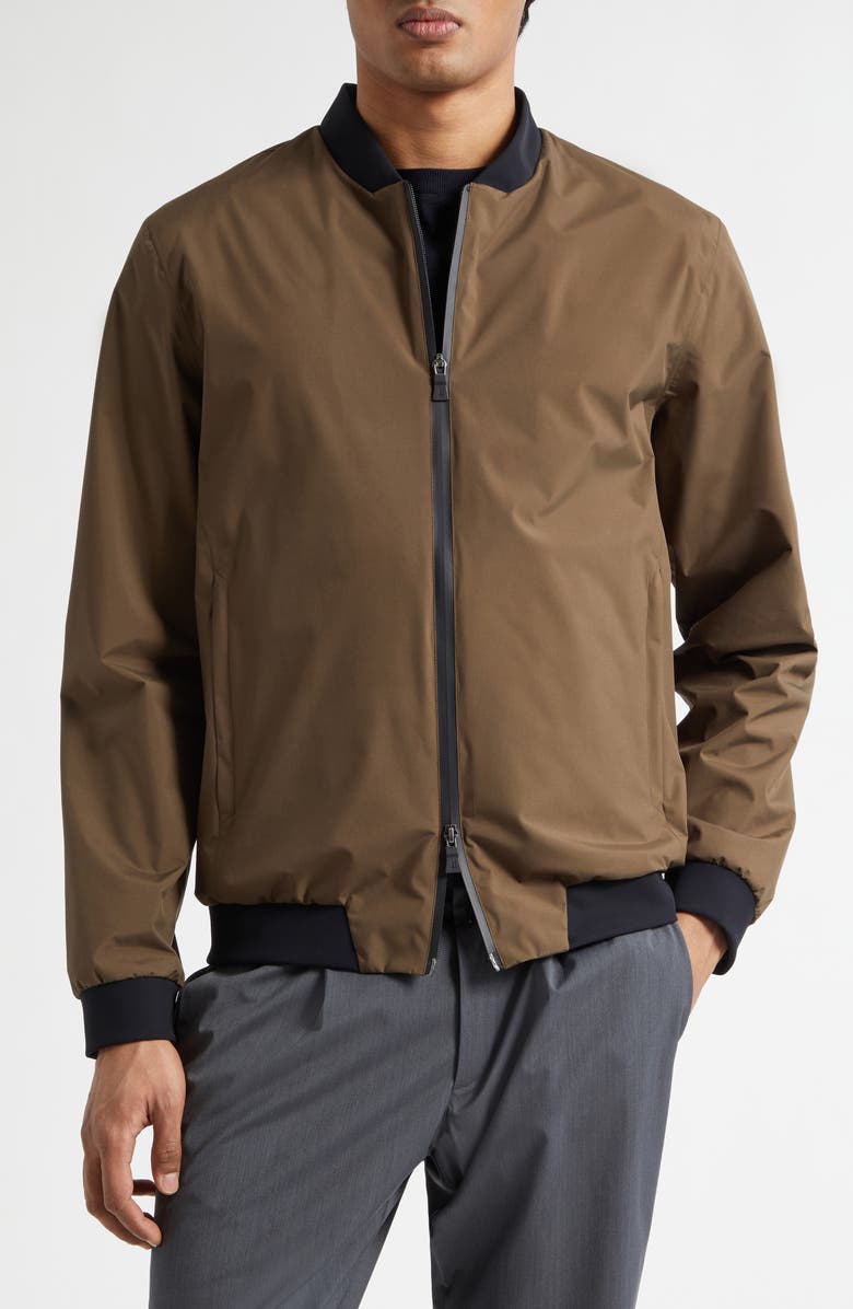 Herno Waterproof Bomber Jacket, Main, color, Army Green