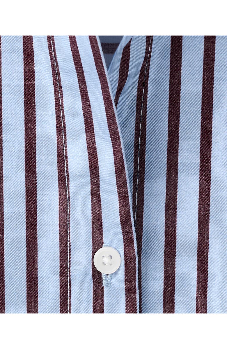 MANGO Stripe Cotton Blend Button-Up Shirt, Alternate, color, Sky Blue