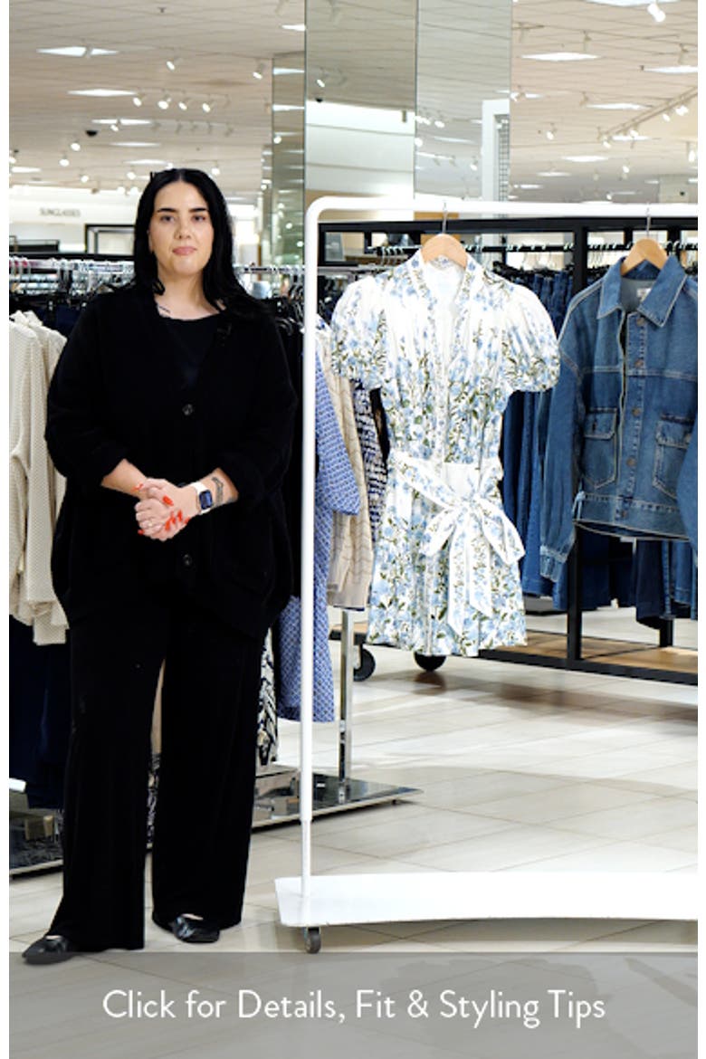 Cora Puff Sleeve Tie Belt Stretch Cotton Mini Shirtdress video