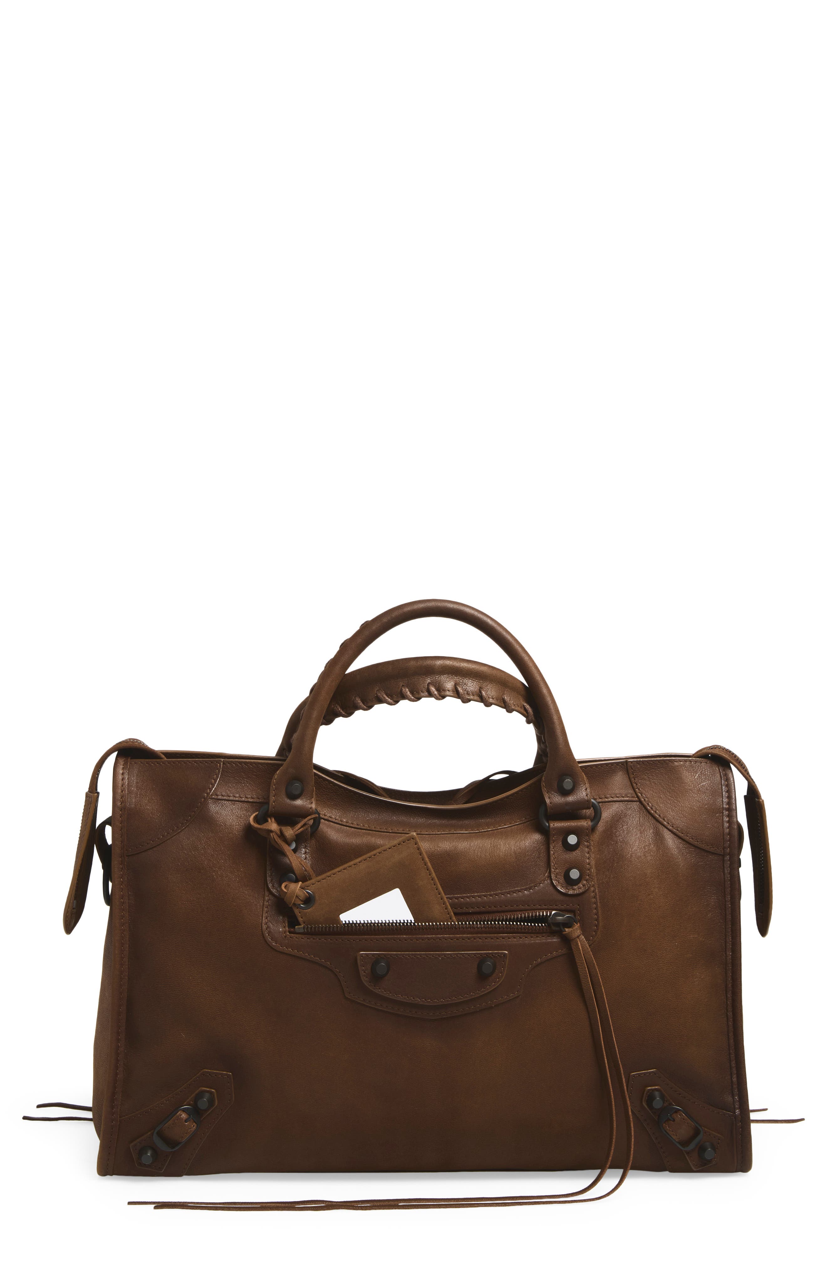 Medium Le City Leather Bag, Main, color, 2247 CARAMEL