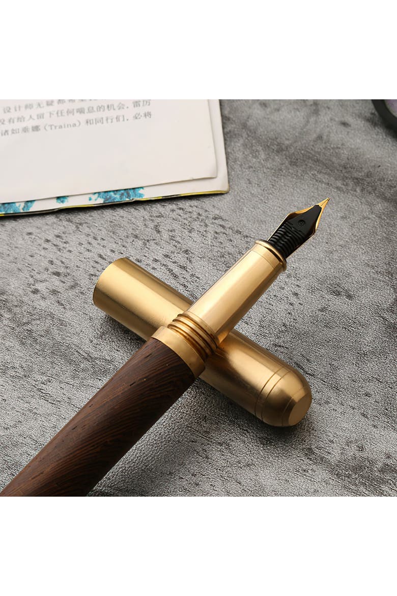 The Hemmingway | Handmade Wood and Brass Fountain Pen, Alternate, color, Cherry