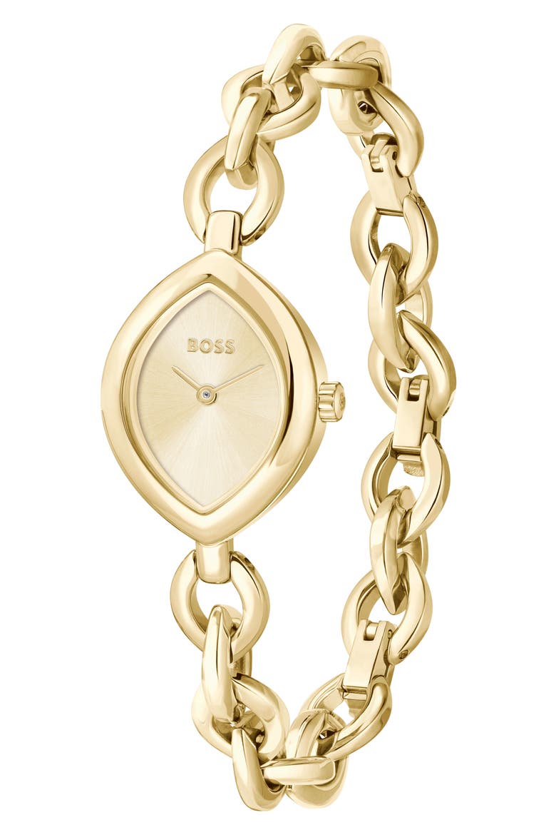 Fiora Contoured Champagne Bracelet Watch, 29mm x 22.4mm, Alternate, color, GOLD