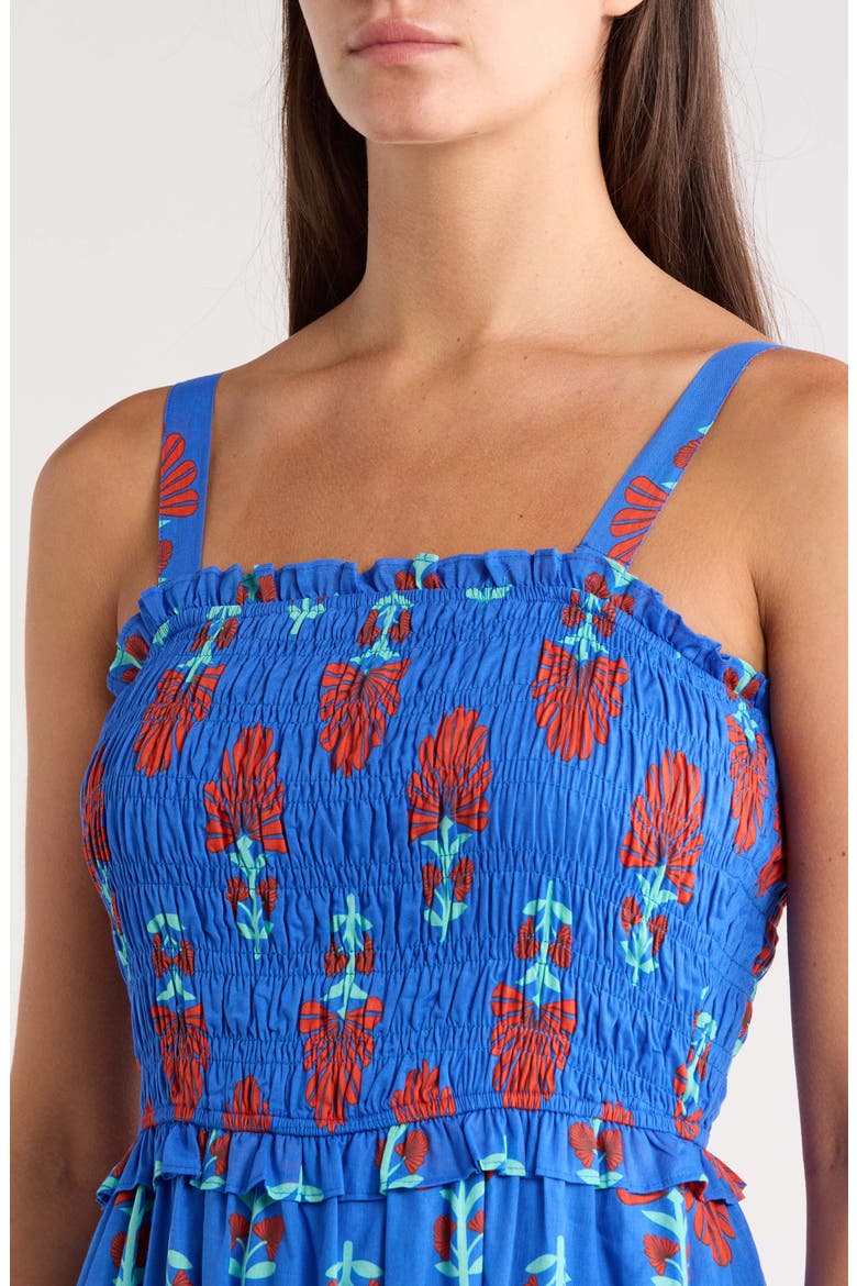 Riela Floral Cotton Sundress, Alternate, color, BLUE-RED