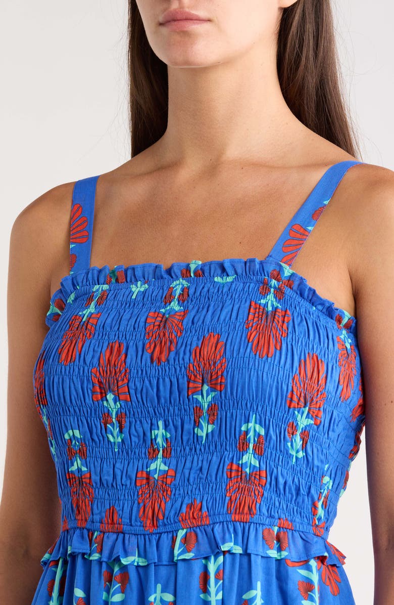 SUGARLIPS Riela Floral Cotton Sundress, Alternate, color, Blue-Red