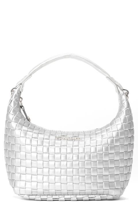 Mini Woven Top Handle Hobo Bag