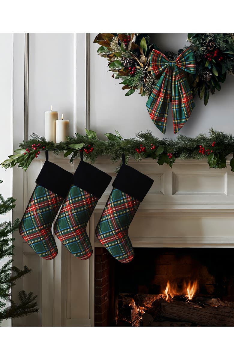 Petite Plume Kensington Tartan Cotton Wreath Bow, Alternate, color,