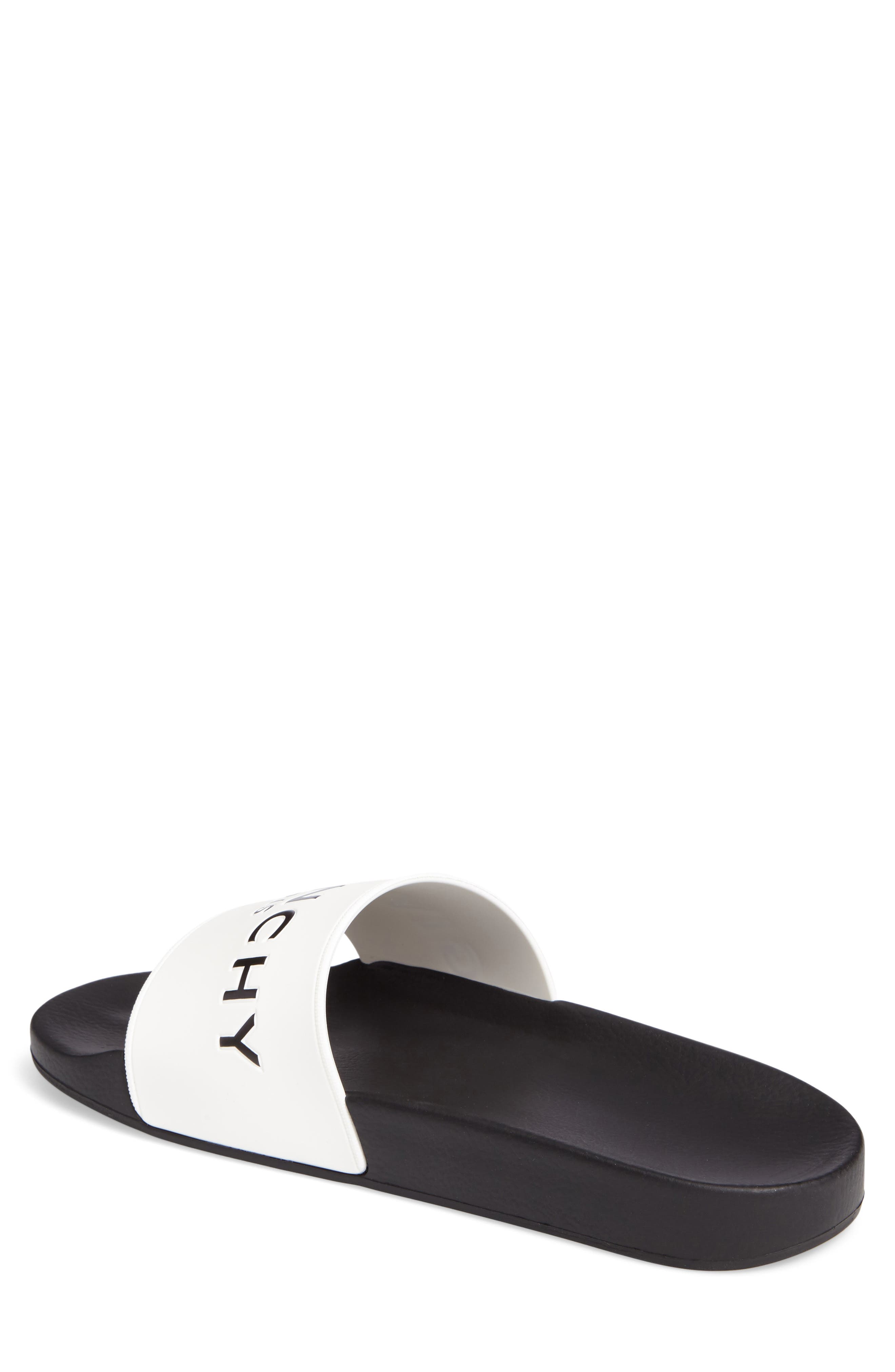 Slide Sandal, Alternate, color, BLACK/ WHITE
