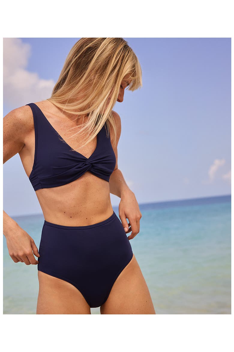Sculpting Suit Chlorine Resistant Targeted Control Retro High Waisted Bikini Swim Bottoms, Alternate, color, Deep Sea Navy
