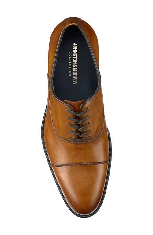 Johnston & Murphy Collection Flynch Cap Toe Oxford In Tan Italian Calfskin