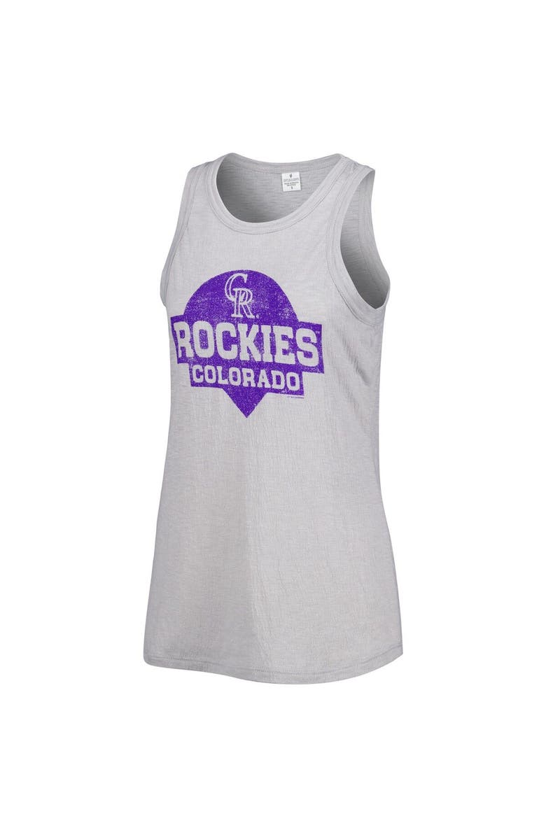 SOFT AS A GRAPE Women's Soft as a Grape Gray Colorado Rockies Tri-Blend Tank Top, Alternate, color, Gray