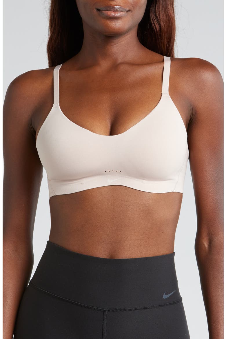 Alate Minimalist Dri-FIT Padded Sports Bra, Main, color, 207 PRTCBG/WHITE