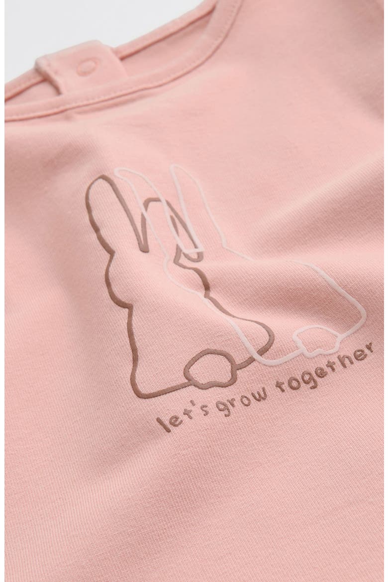 Bunny Graphic Top & Gingham Pants Set, Alternate, color, PINK