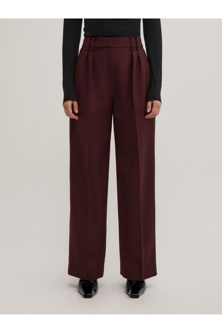 Soft Pleat Trousers, Main, color, Wine
