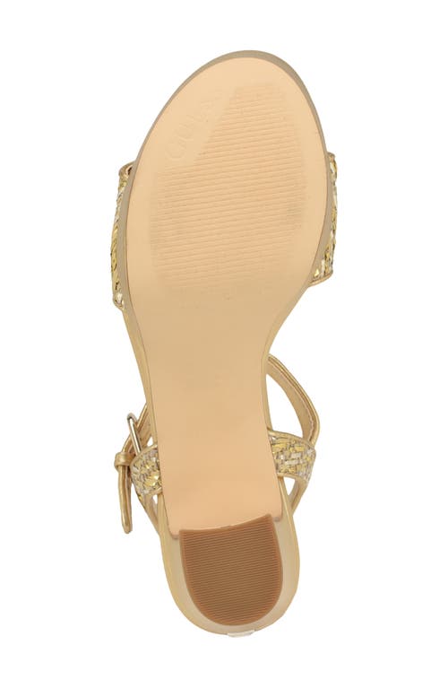 Guess Haldem Platform Sandal In Gold