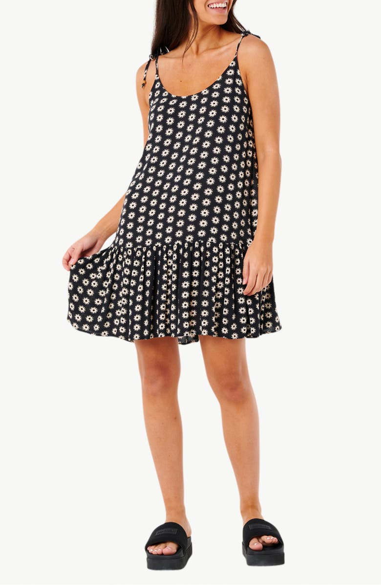 Rip Curl Cala Nights Flounce Hem Sundress, Main, color, Black