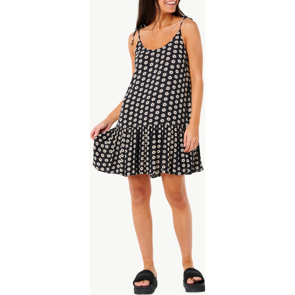 Rip Curl Cala Nights Flounce Hem Sundress In Black