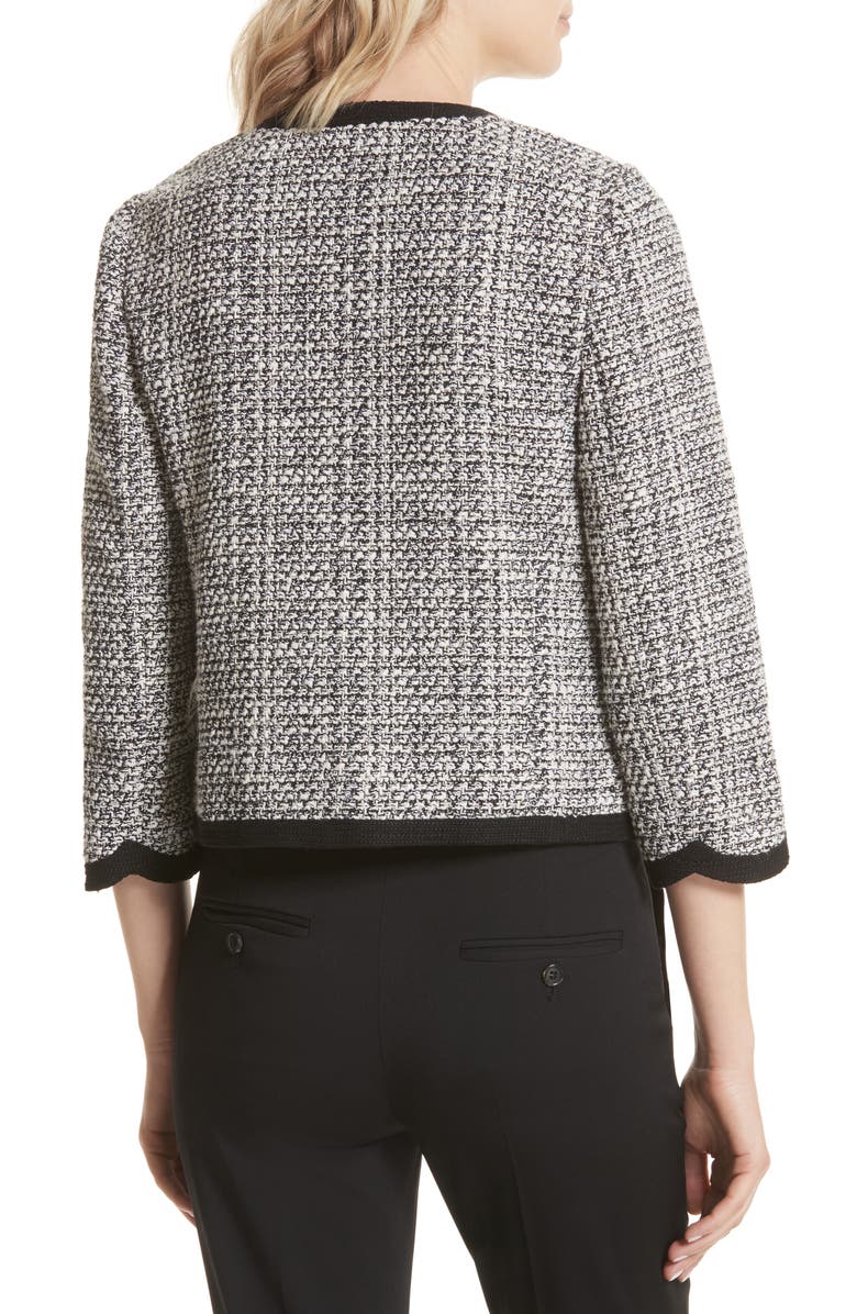 Kate Spade New York scallop tweed jacket, Alternate, color, 