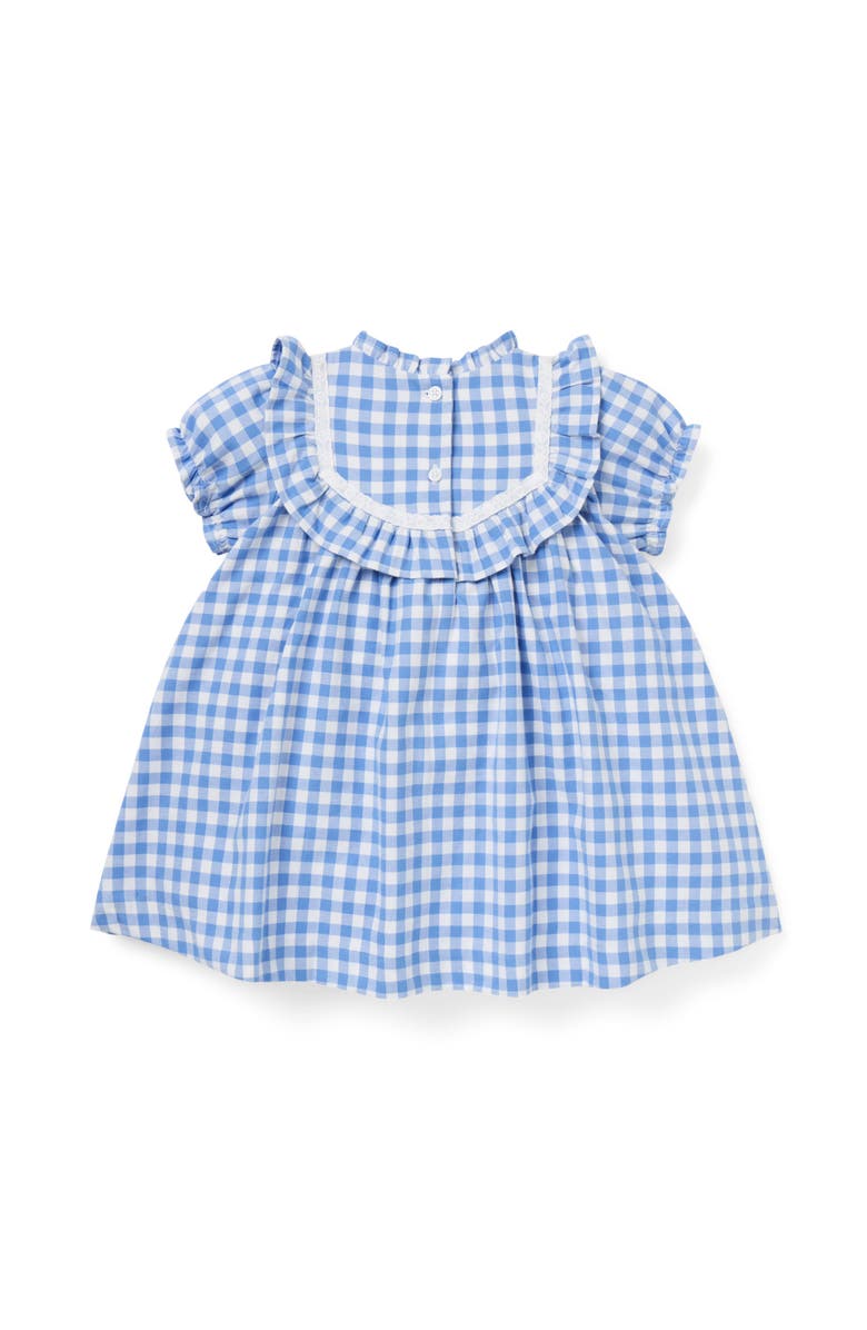 Janie and Jack Baby Gingham Ruffle Dress, Alternate, color, Blue