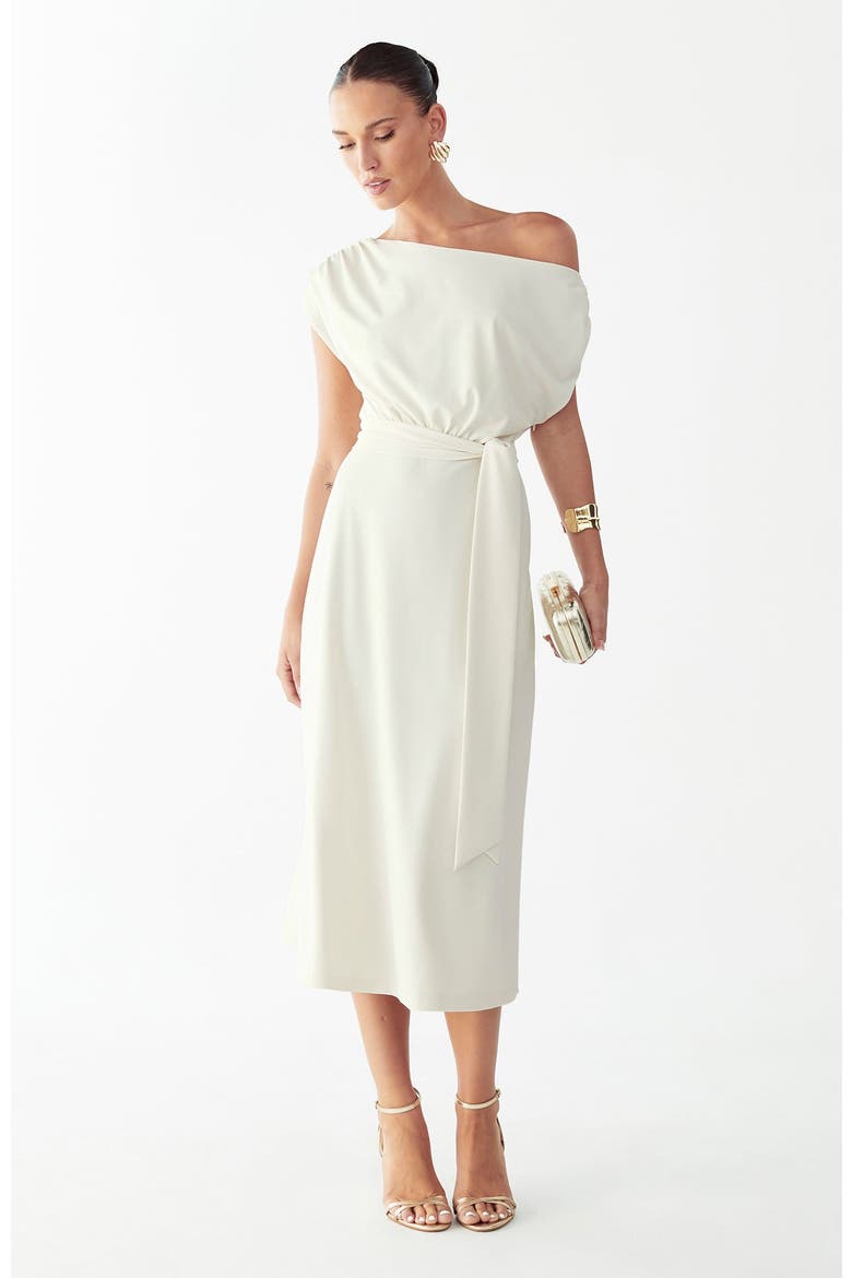 Eva Midi Dress, Alternate, color, Cream
