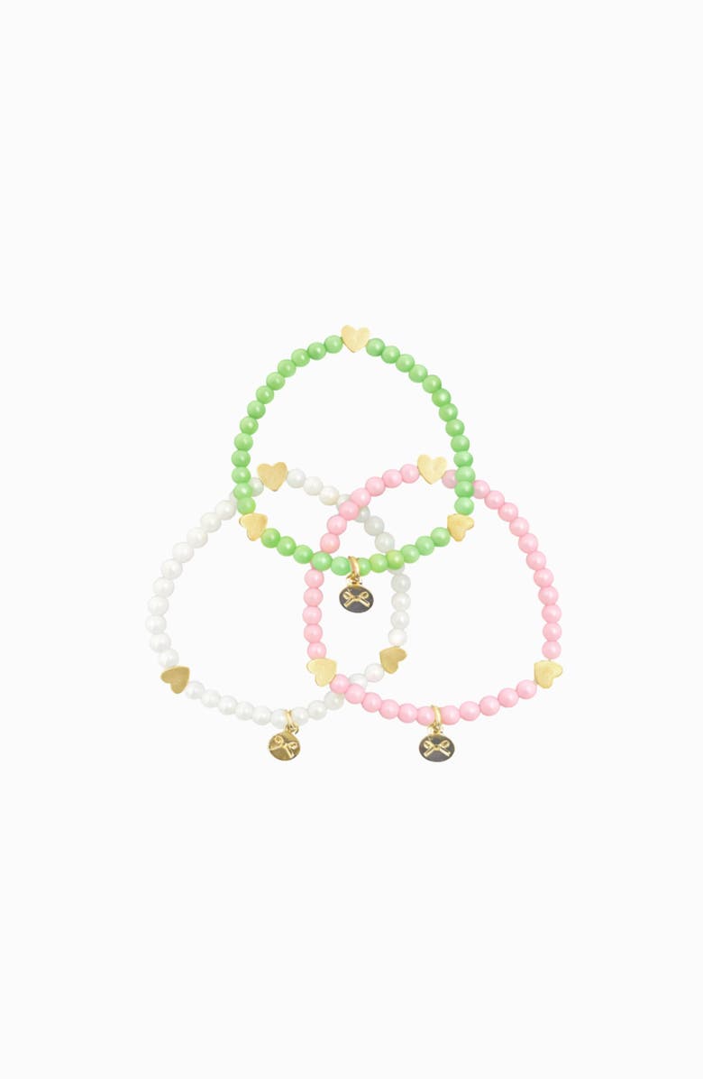 Bits & Bows St. Patrick's Day Hearts Bracelet Set, Alternate, color, Green