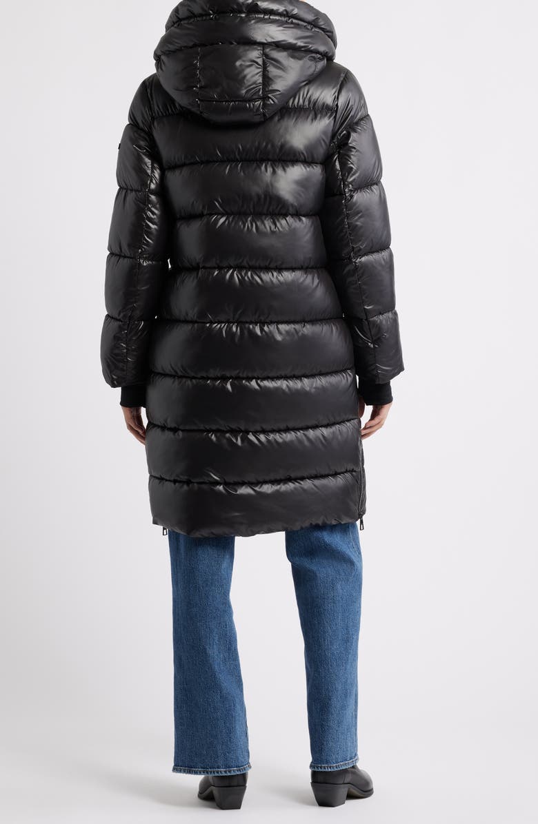 BCBG Max Azria Water Resistant Hooded Puffer Coat, Alternate, color, Black