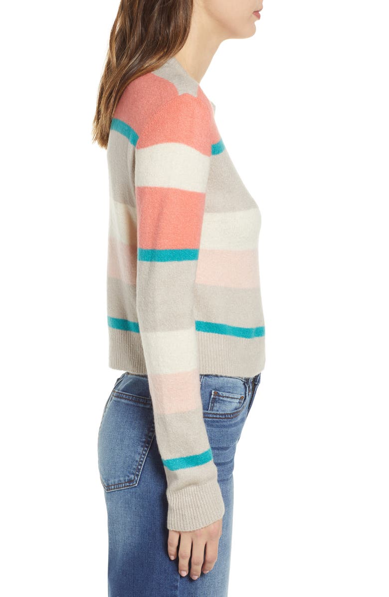 Cotton Emporium Multi Stripe Crop Sweater, Alternate, color,