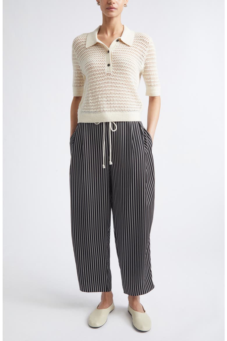 Balloon Drawstring Pants, Alternate, color, BLACK STRIPE