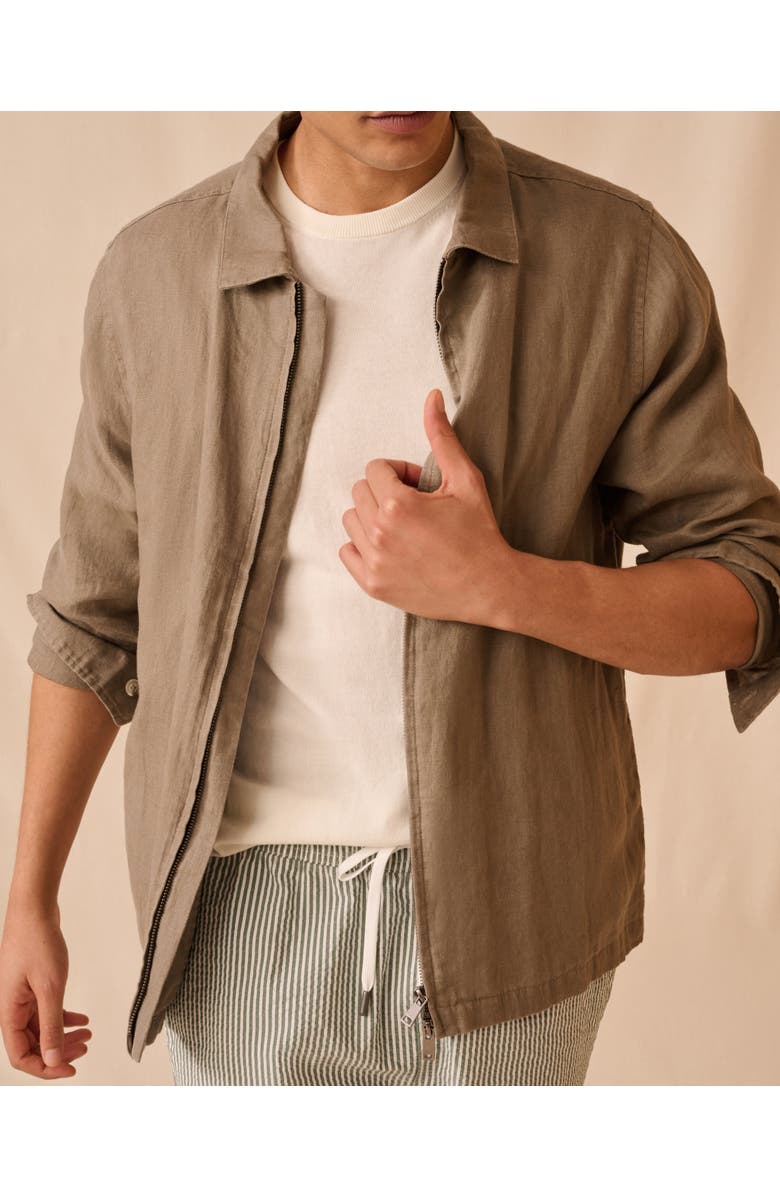 Onia Linen Everyday Jacket, Alternate, color, Coffee