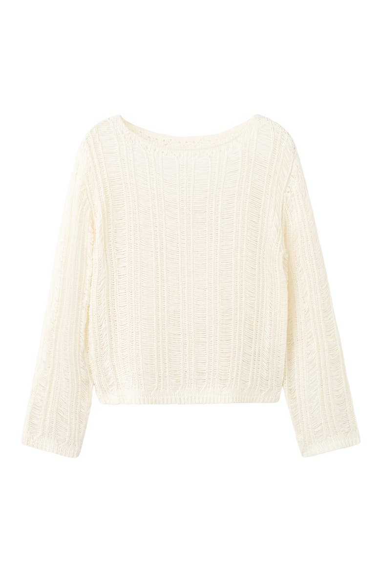 Fray Open Knit Sweater, Alternate, color, ECRU