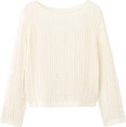 MANGO Fray Open Knit Sweater