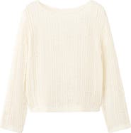 MANGO Fray Open Knit Sweater