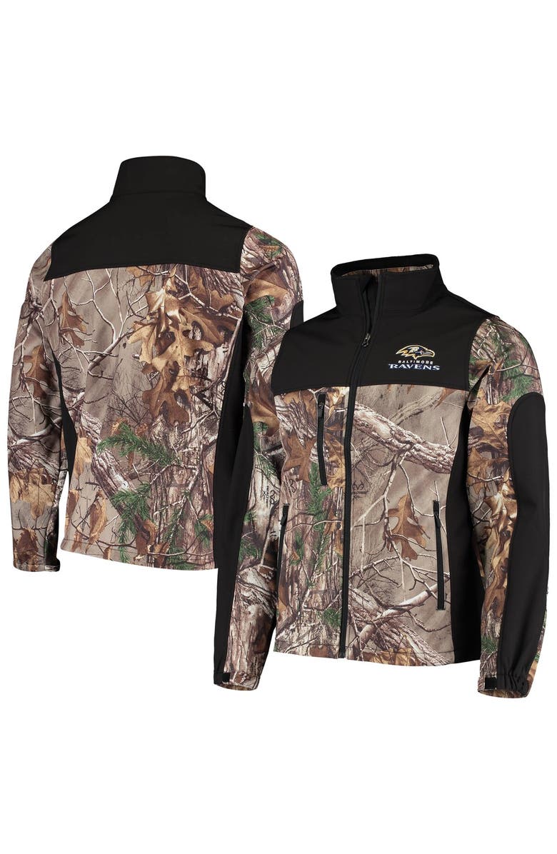 DUNBROOKE Men's Dunbrooke Realtree Camo/Black Baltimore Ravens Circle Hunter Softshell Full-Zip Jacket, Alternate, color, 