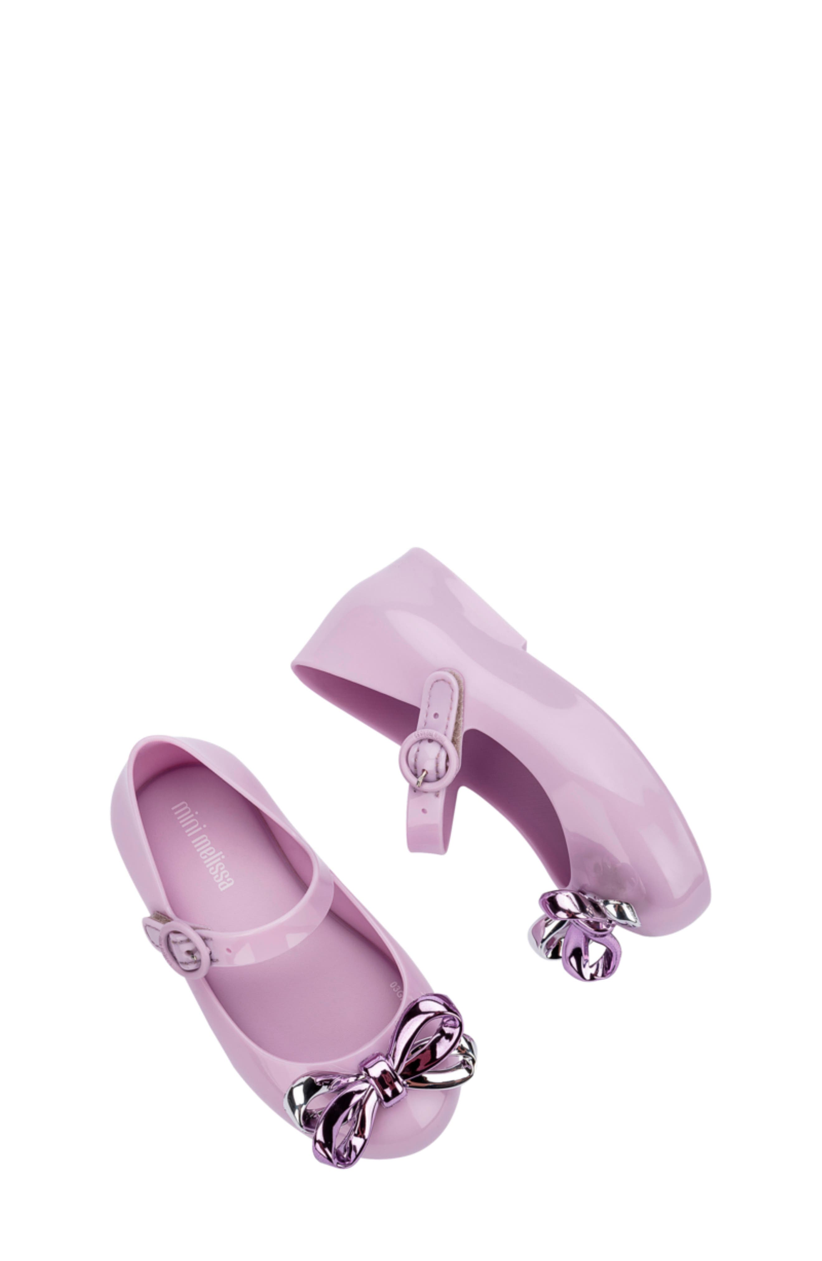 Mini Melissa Kids' Sweet Love Glam Mary Jane Flat, Alternate, color, Lilac