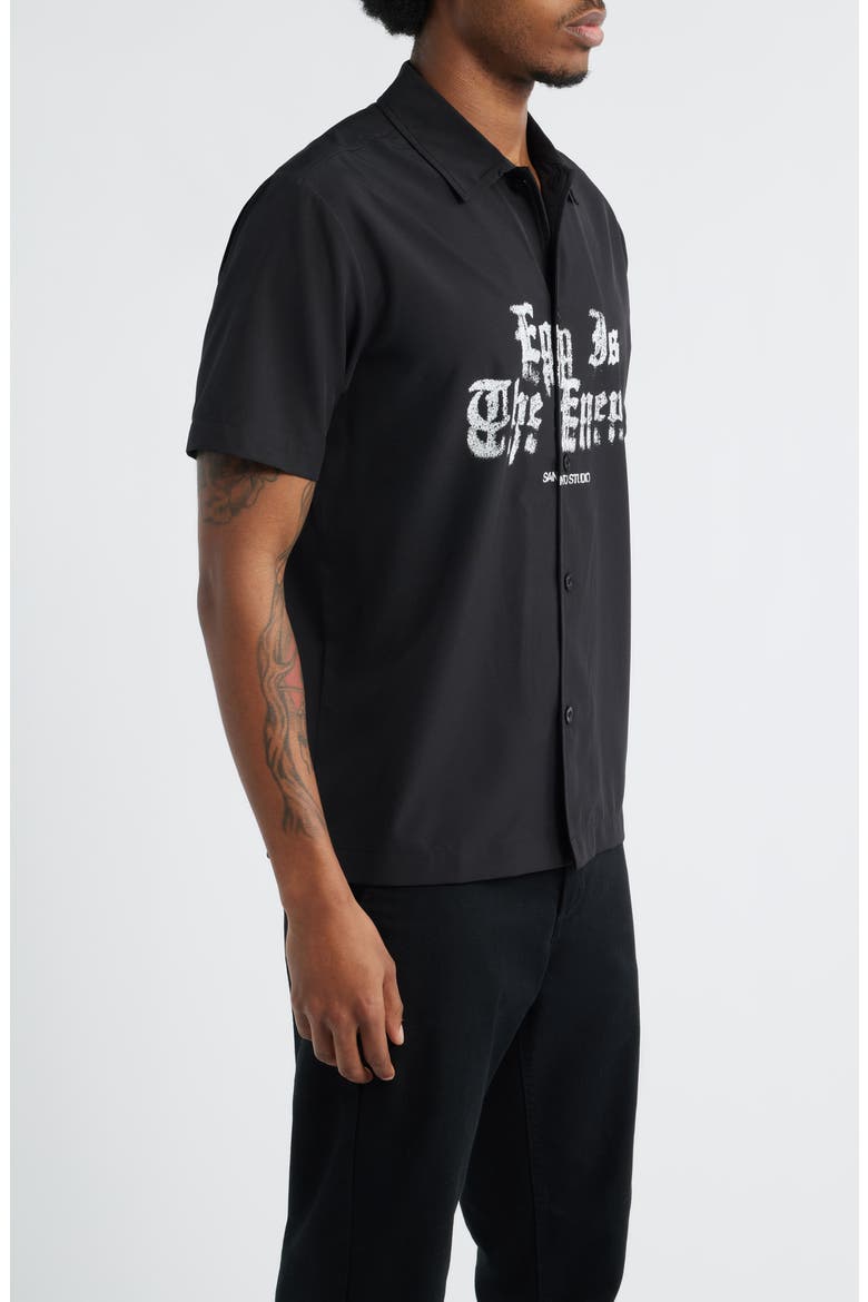Diego Lopes Edition - Ego is the Enemy Button-Up Shirt, Alternate, color, BLACK
