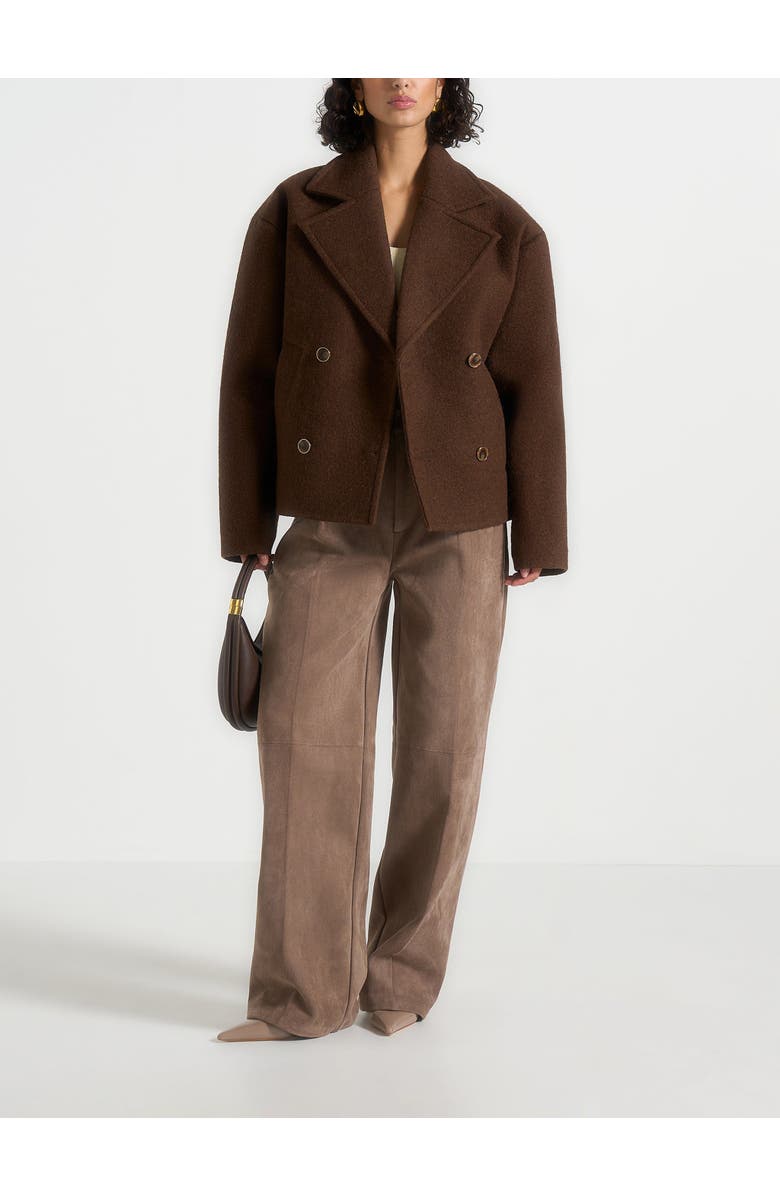 Manière De Voir Mika Unisex Double Breasted Jacket, Main, color, Brown