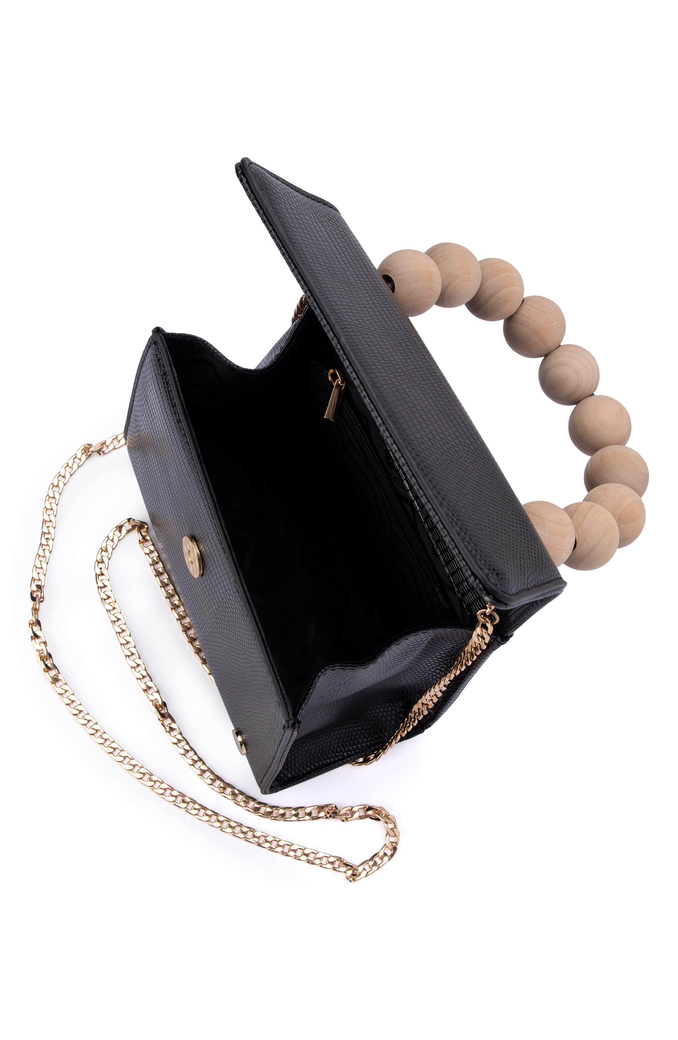 Olga Berg Caylee Wooden Bead Handbag, Alternate, color, 