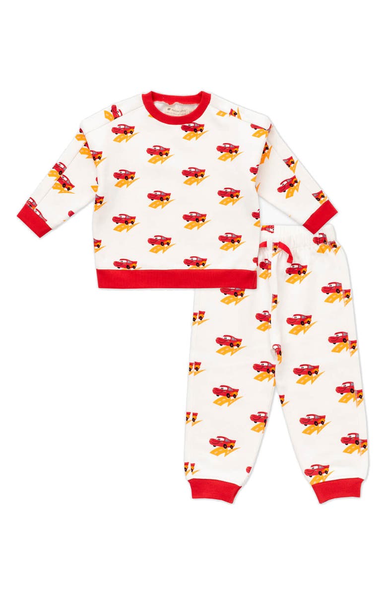 Monica + Andy Cars Organic Cotton Sporty Sweatshirt & Joggers Set, Main, color, 