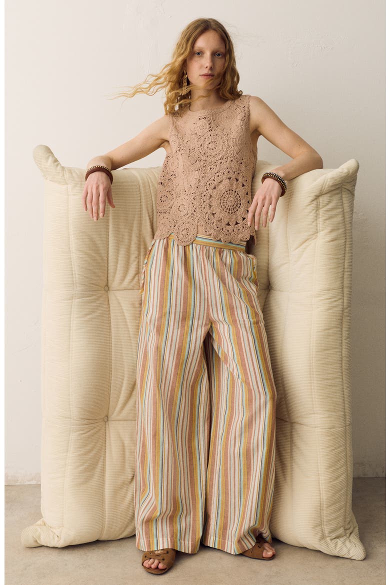 Stripe Button-Up Shirt, Alternate, color, PINK/ MULTI